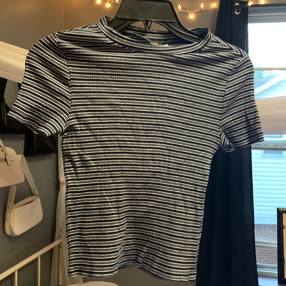 Blue striped top